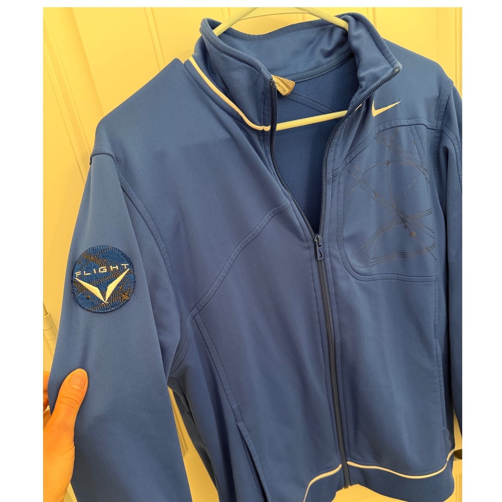 Nike FIT Royal Blue Track Jacket and Shorts Set Flight Patch Womens Athleisure - Picture 6 of 7